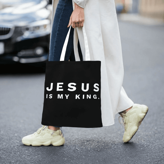Jesus Is My King Canvas Tote Bag