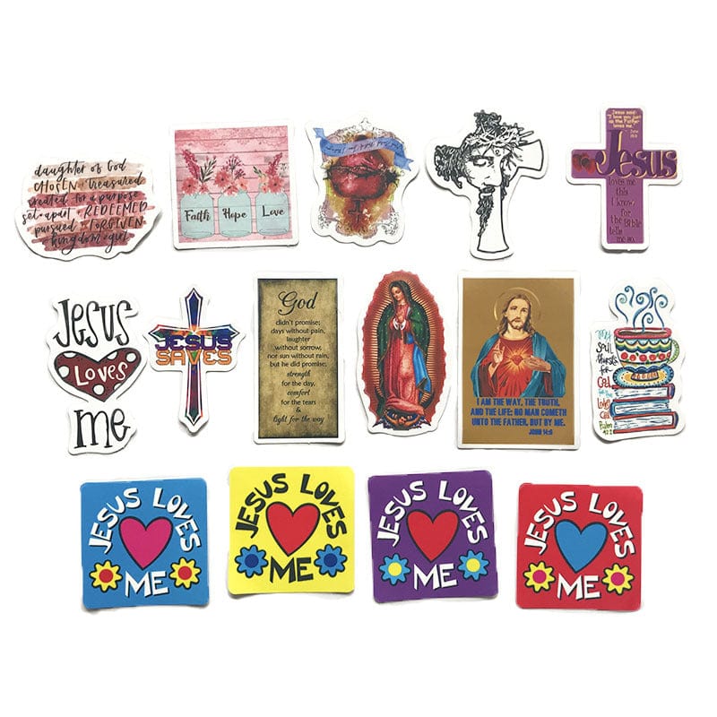Bright Christian Slogan Stickers 10, 30 or 50 Pieces