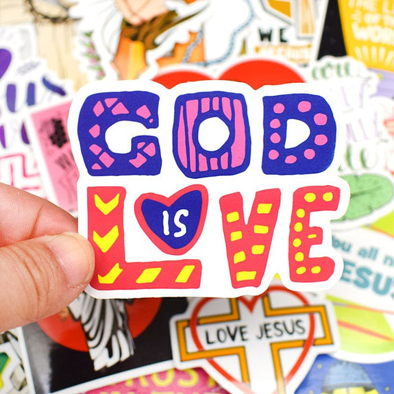 Christian Graffiti Stickers with God, Love and Faith 10, 30 or 50 Pieces
