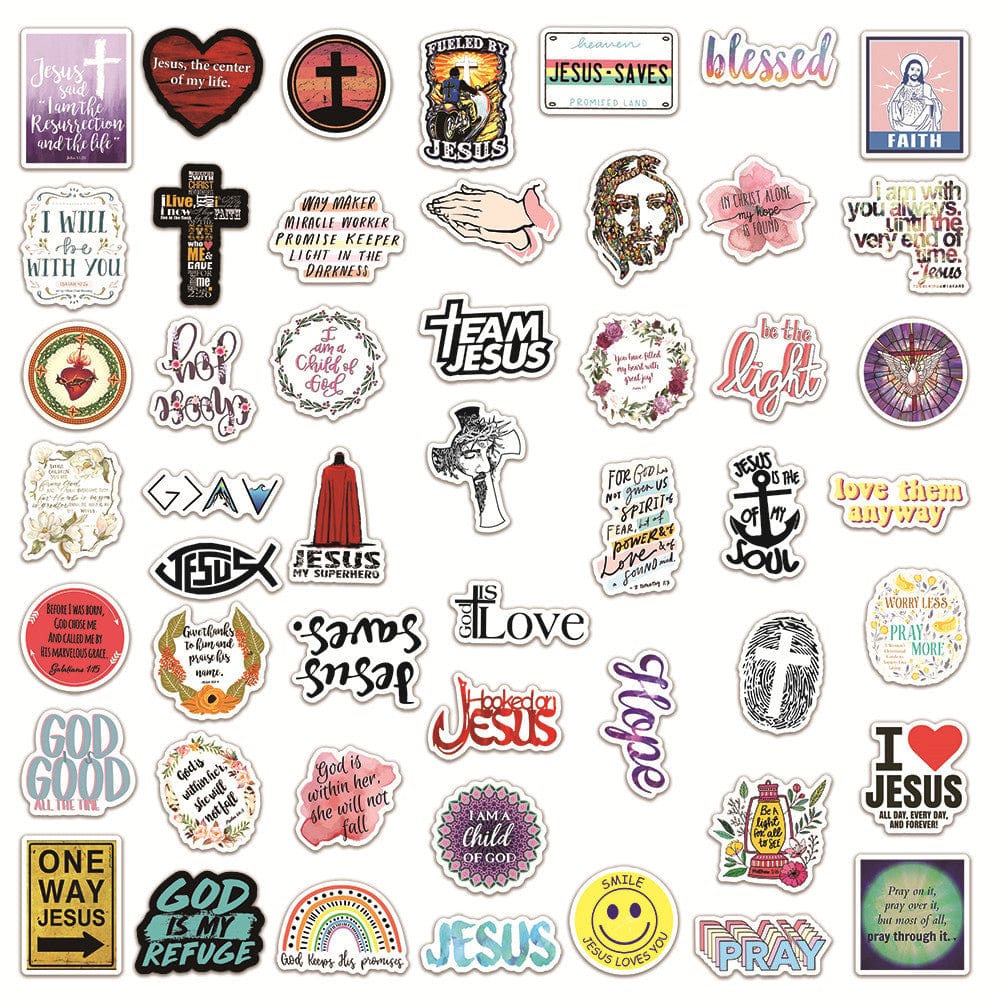 Christian Slogan Graffiti Stickers, Religious Stickers for Decoration