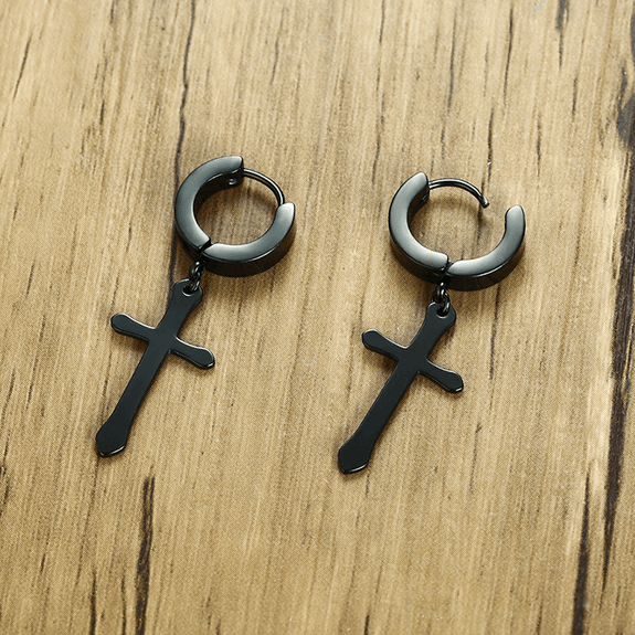 Minimalistic Christian Cross Dangle Earrings