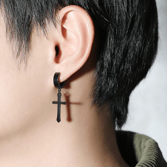 Minimalistic Christian Cross Dangle Earrings