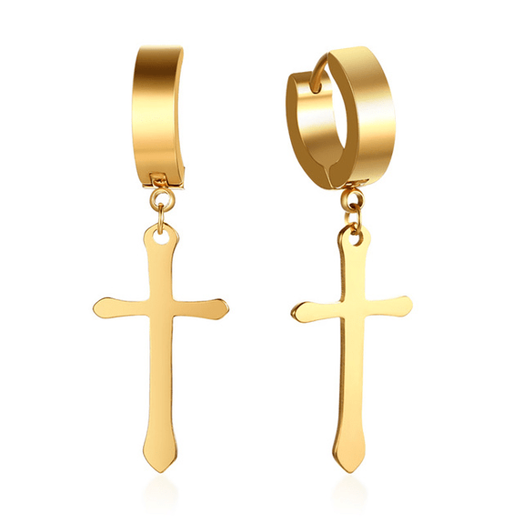 Minimalistic Christian Cross Dangle Earrings