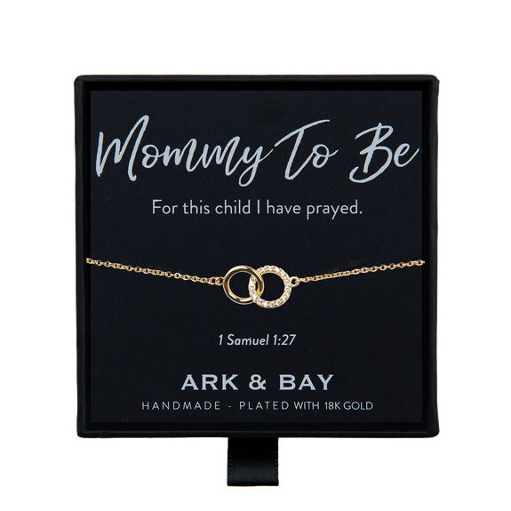 Mommy To Be Gold Plated Double Circle Bracelet | 1 Samuel 1:27