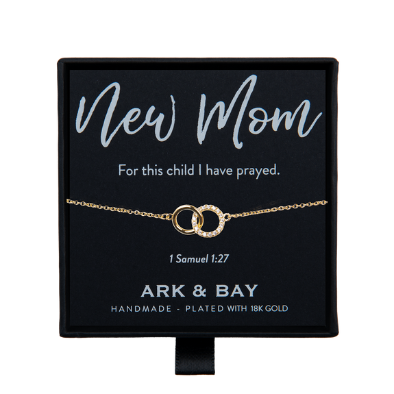 New Mom Double Circle Gold Plated Bracelet | 1 Samuel 1:27