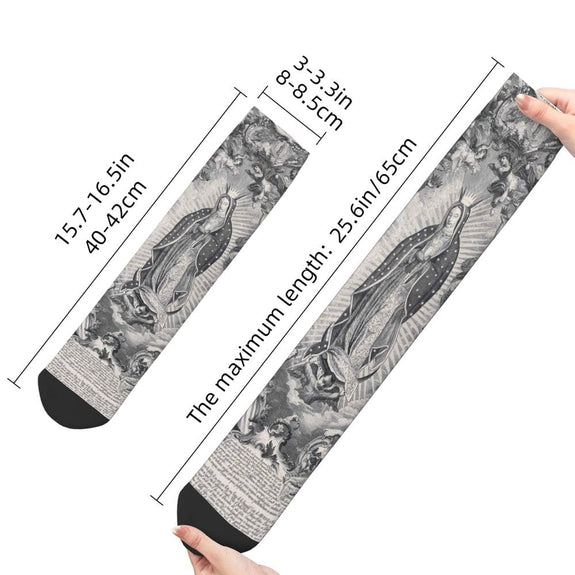 Grayscale Virgin Mary Socks