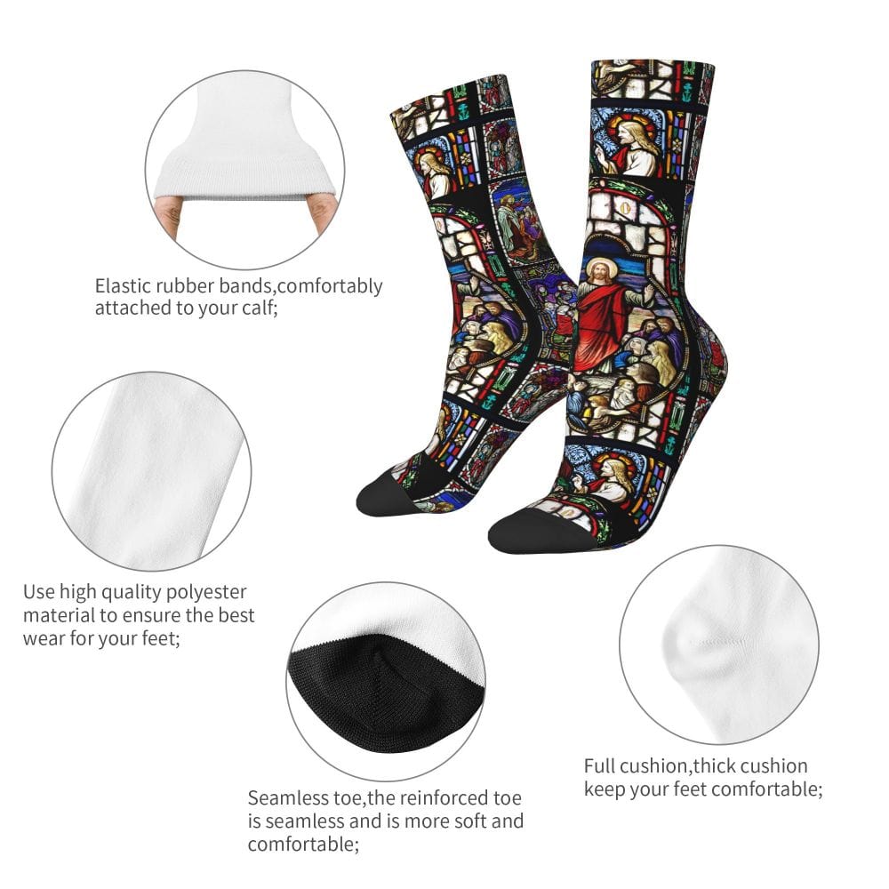 Christian Stain Glass Socks