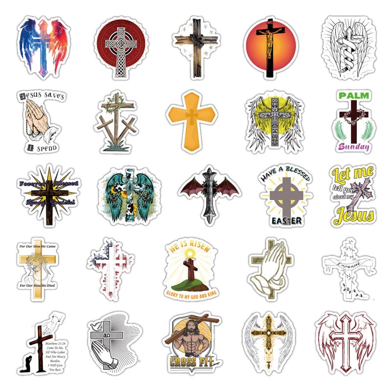 Christian Cross Design Stickers | Religious Stickers for Decorating ...