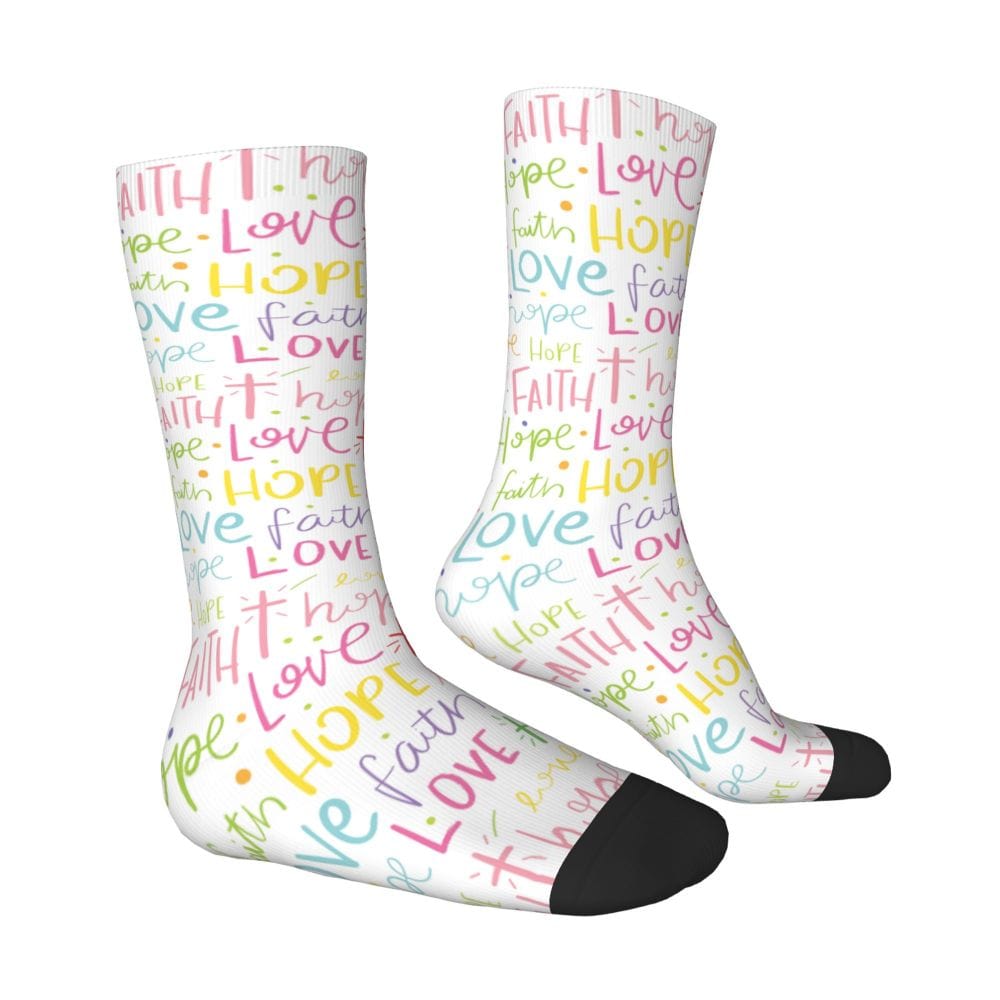 Hope, Faith and Love Socks