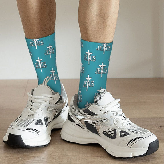 Jesus with Crucifix Socks