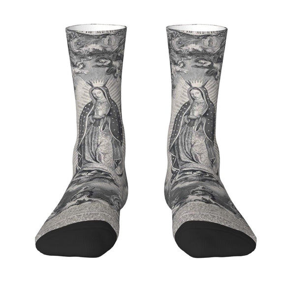 Grayscale Virgin Mary Socks