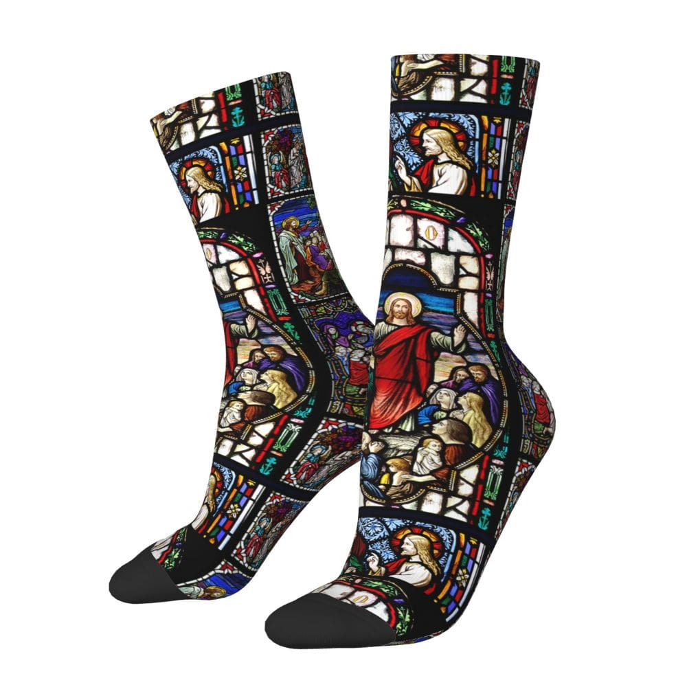 Christian Stain Glass Socks