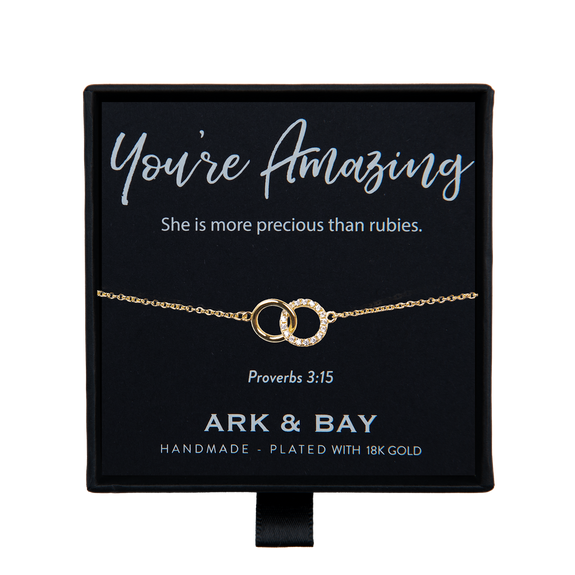 You're Amazing Double Circle Bracelet | Proverbs 3:15