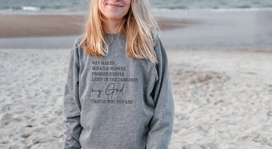 sweatshirt with christian quote