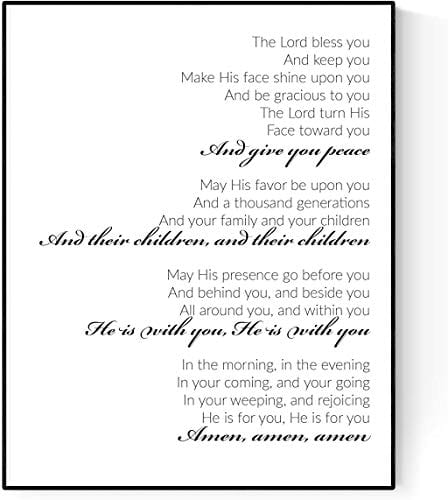 The Blessing Typography | Elevation Worship | Kari Jobe | Christian Music Art Print (11x14)