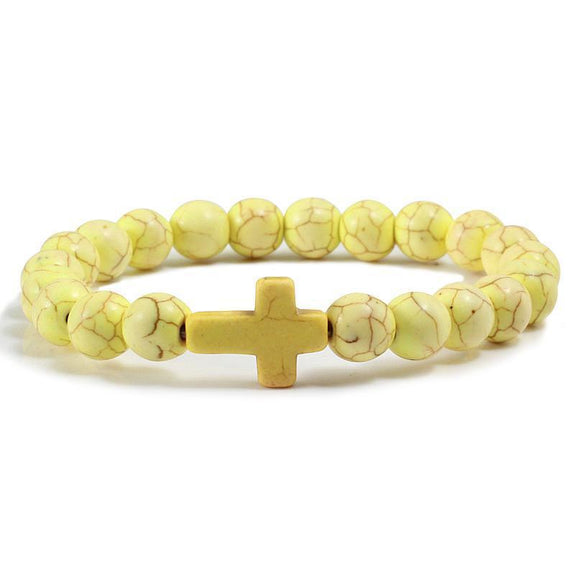 Bead Cross Bracelet yellow