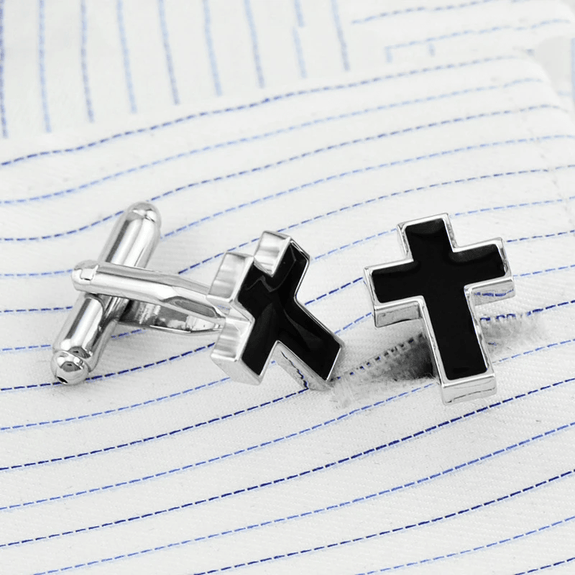 Bold Christian Cross Cufflink Set