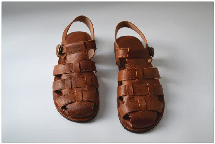 Jesus Style Braided Cowhide Leather Sandals