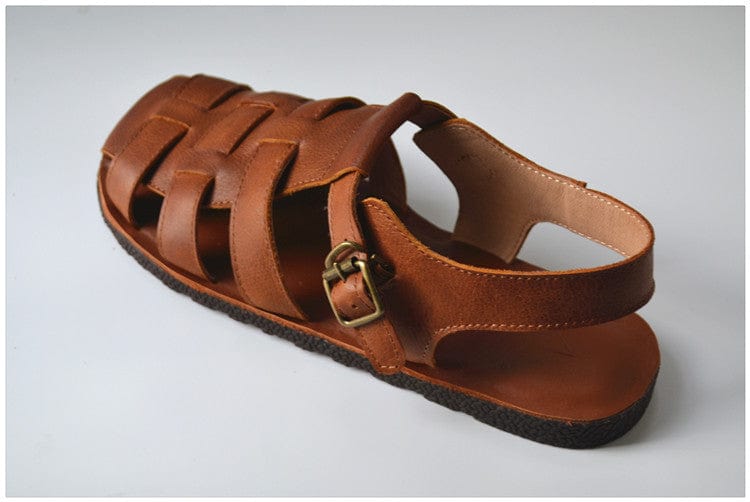 Jesus Style Braided Cowhide Leather Sandals