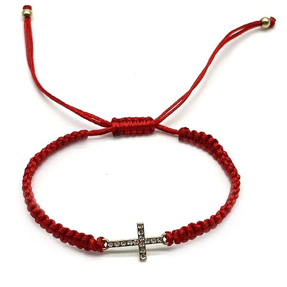 Bulk Set of 12 Christian Cross Rope Bracelets