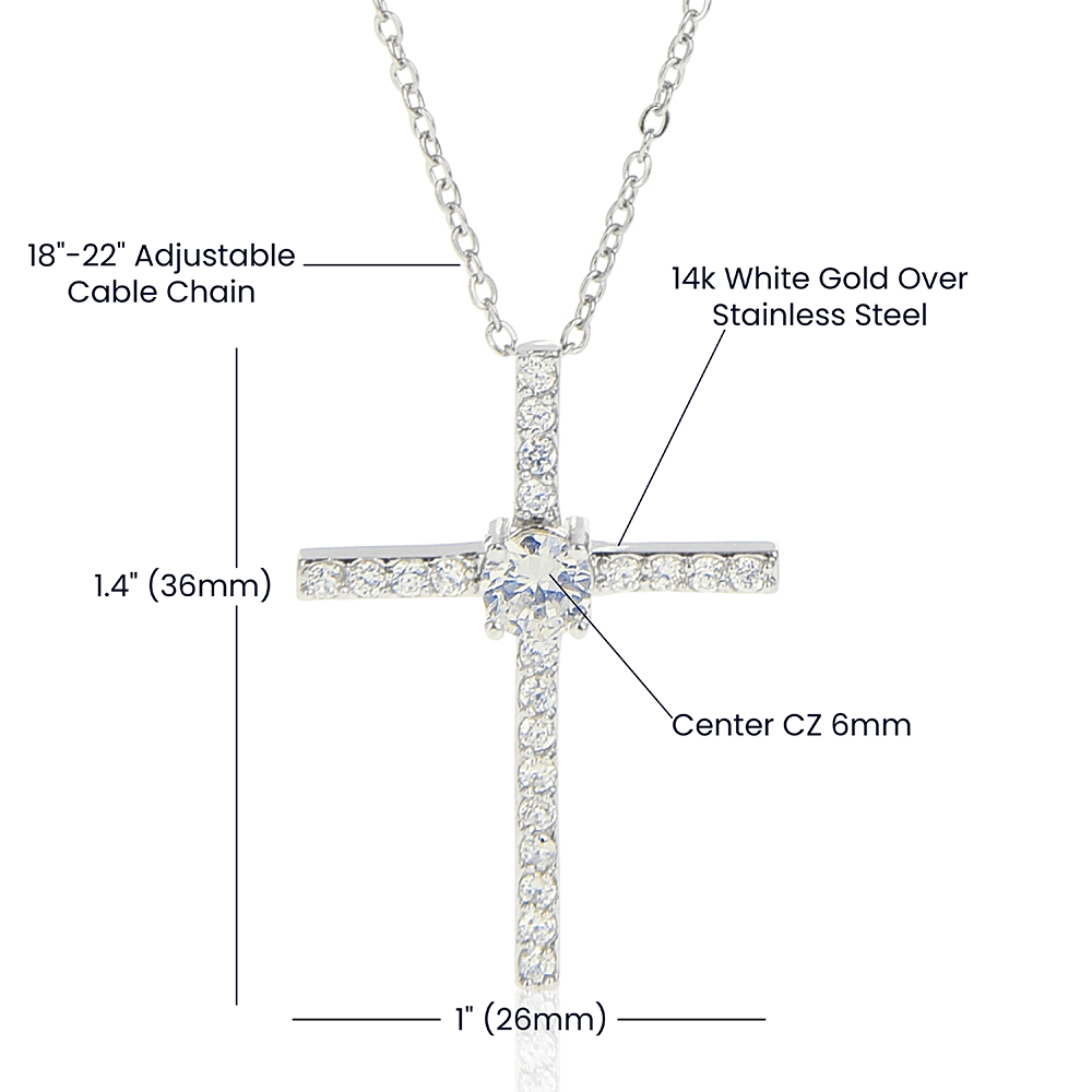 Cubic Zirconia Crystal Necklace - Romans 12:12