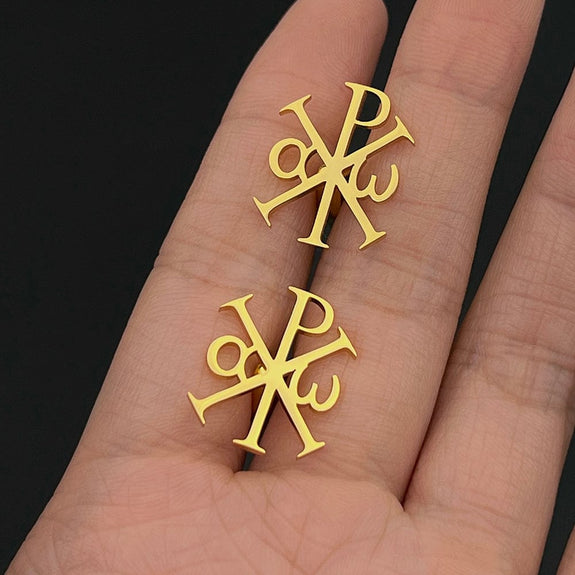 Chi-Rho Alpha Omega Cufflinks Set