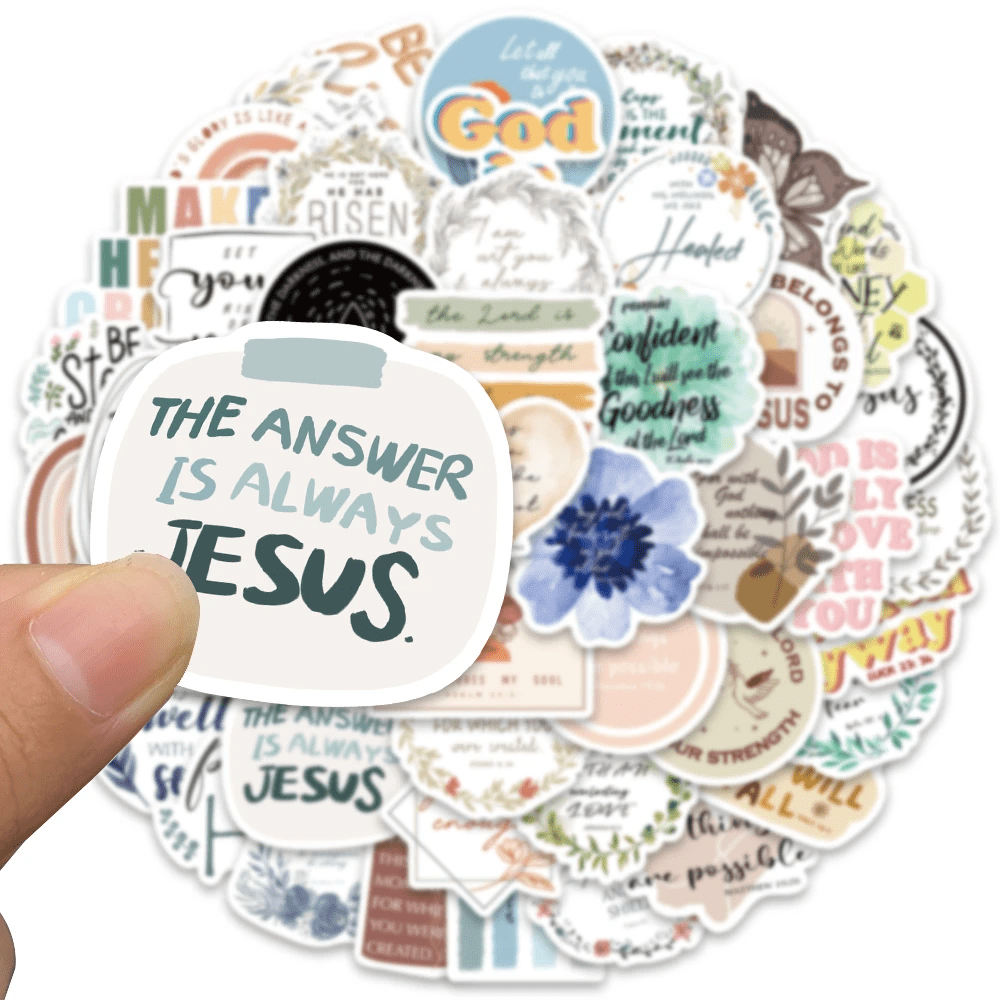 Christian Bible Quote Sticker Set (50 Stickers)