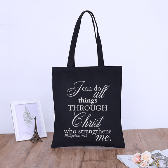 Christian Bible Verse and Quotes Canvas Tote Bags