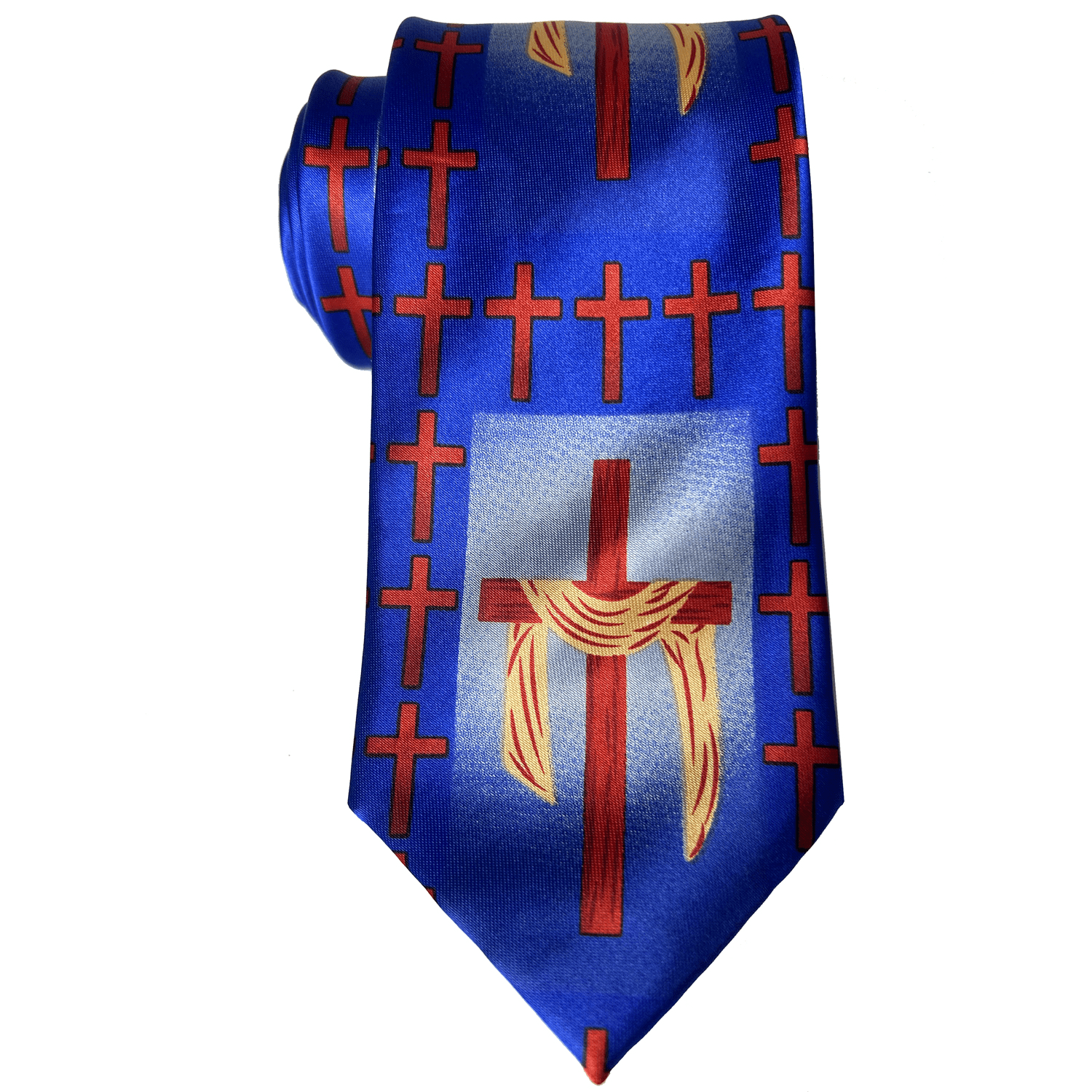 Christian Cross Print Necktie