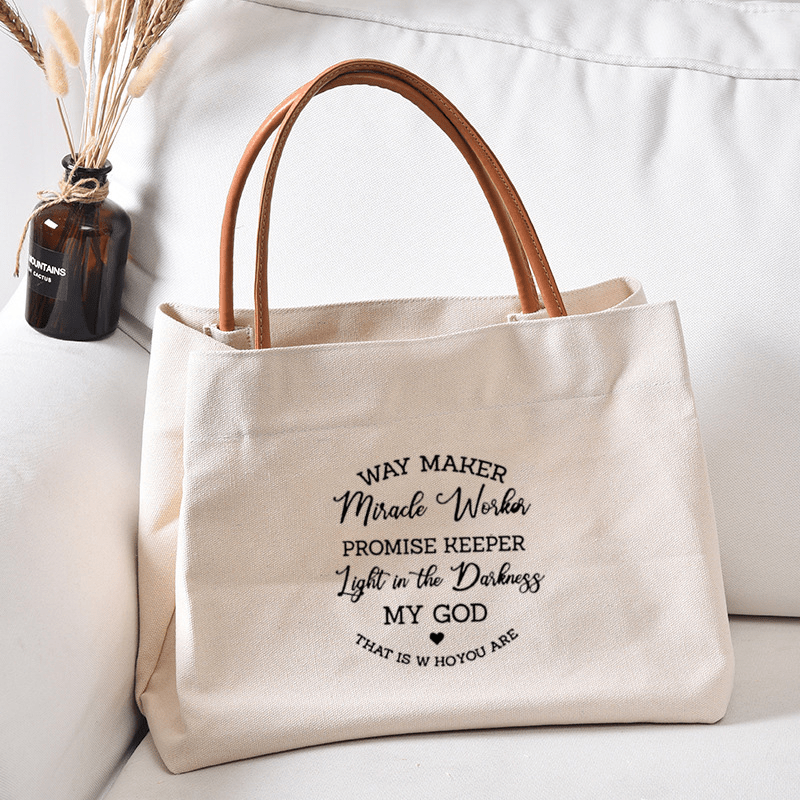 Christian Quote Large Canvas Tote Bag