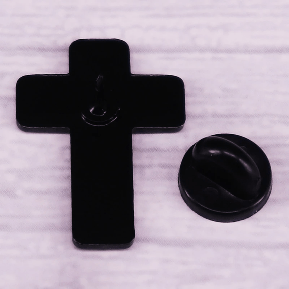 Christian 'Jesus Saves' Cross Enamel Pin