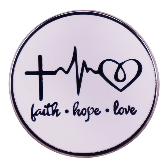 Faith, Hope, Love Enamel Pin