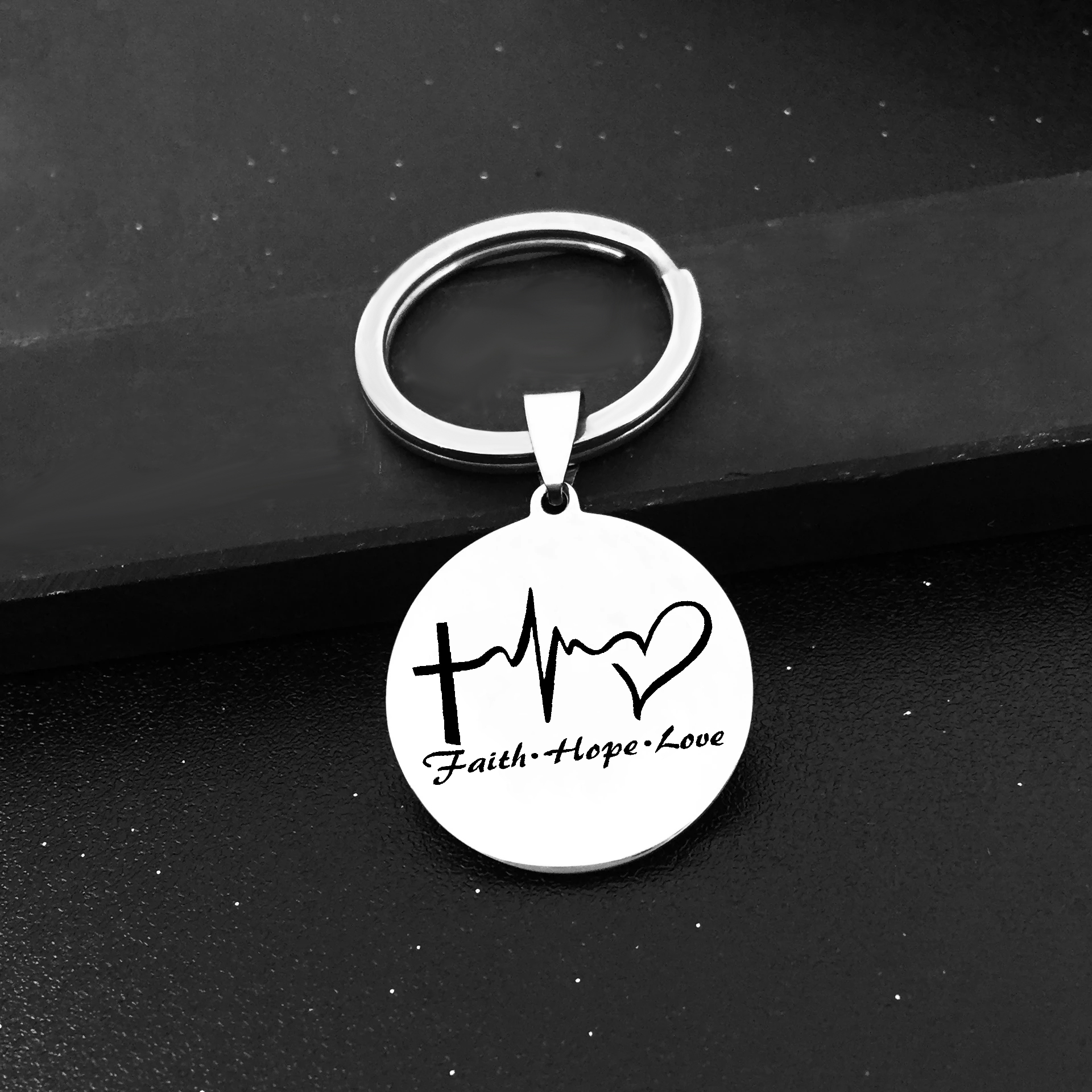 'Faith, Hope, Love' Christian Keyring | Religious Sayings Key Ring ...