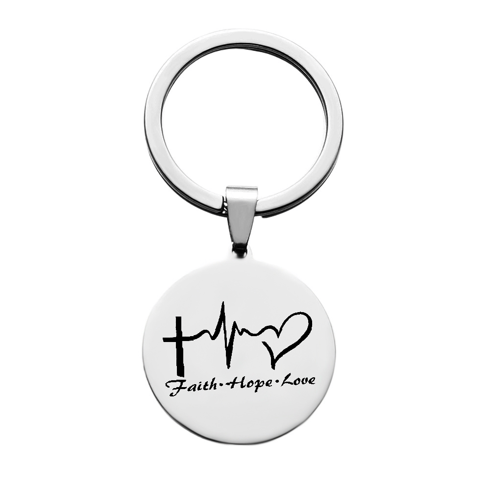 'Faith, Hope, Love' Christian Keyring | Religious Sayings Key Ring ...