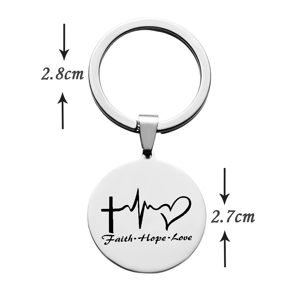 'Faith, Hope, Love' Christian Keyring | Religious Sayings Key Ring ...