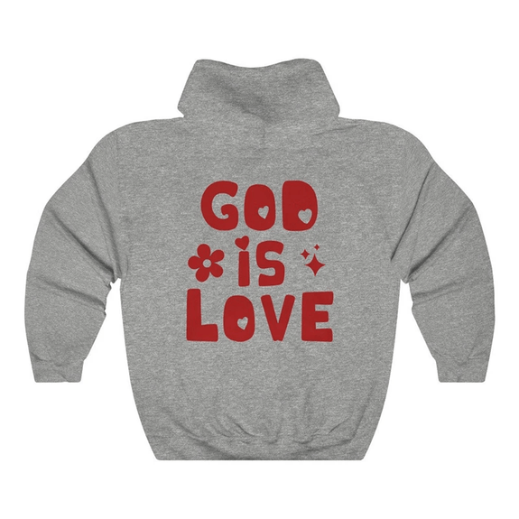 'God is Love' Back Print Hoodie
