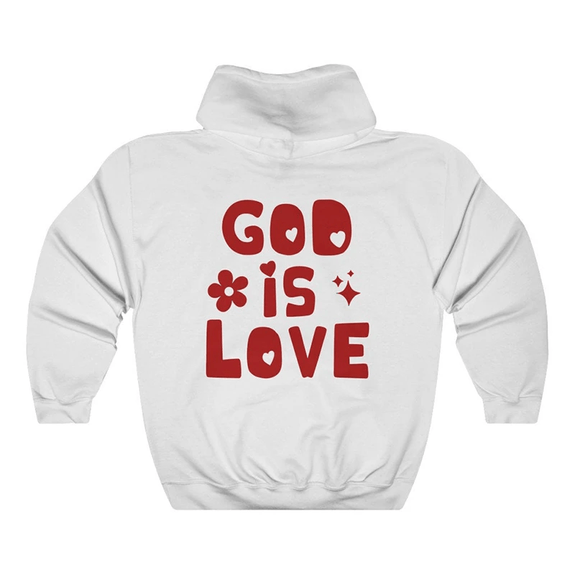 'God is Love' Back Print Hoodie