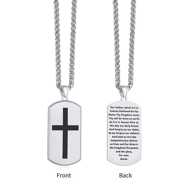 lords prayer dog tag necklace