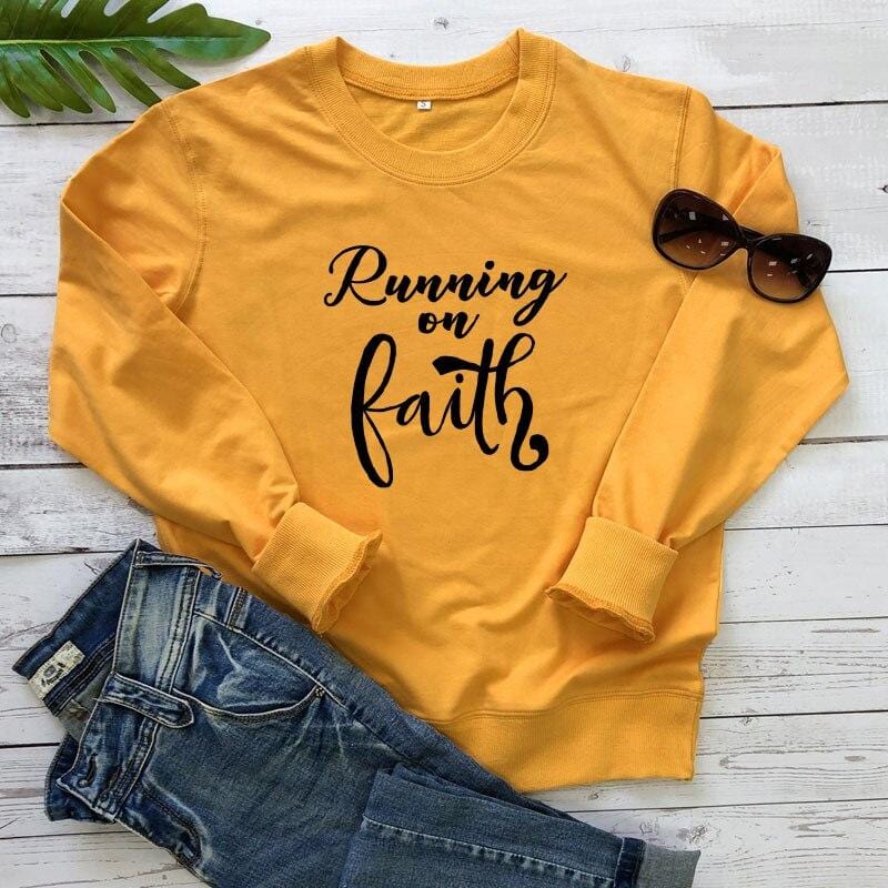 faith based sweatshirt yellow