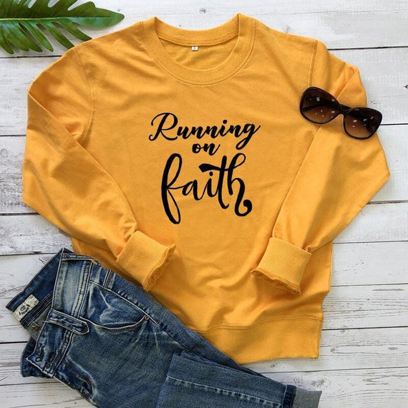 faith based sweatshirt yellow