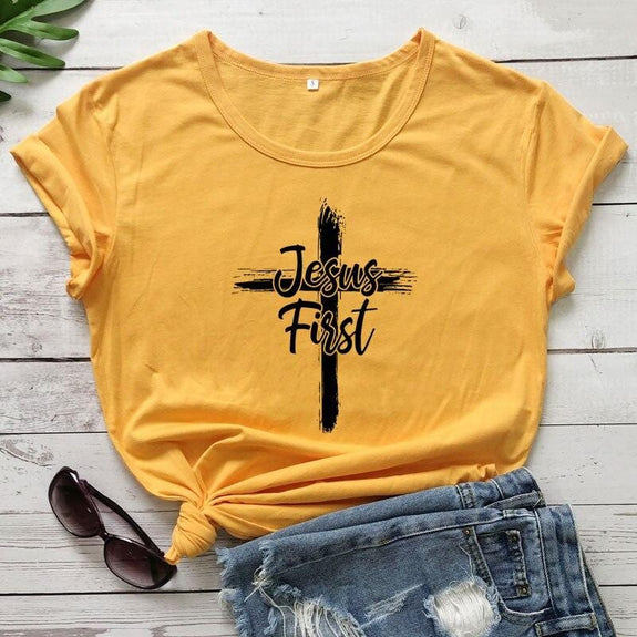 jesus first cross women shirt