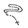 men's rosary necklace black
