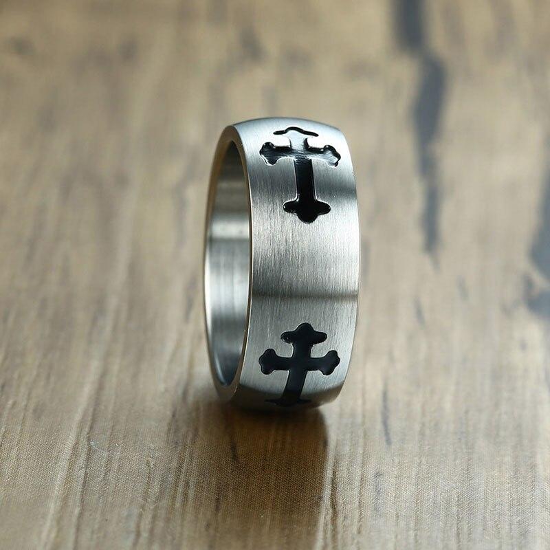 Men's Black Cross Ring | Lord's Guidance