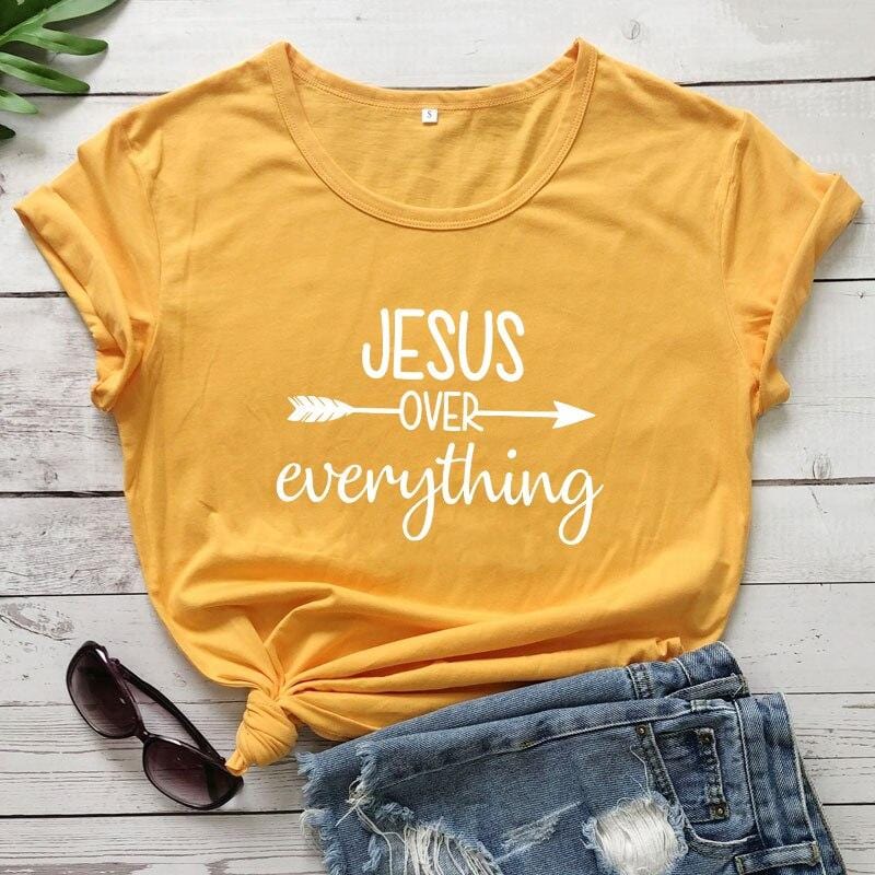 jesus-over-everything-t-shirt-yellow-women