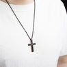 black chain necklace with cross for men