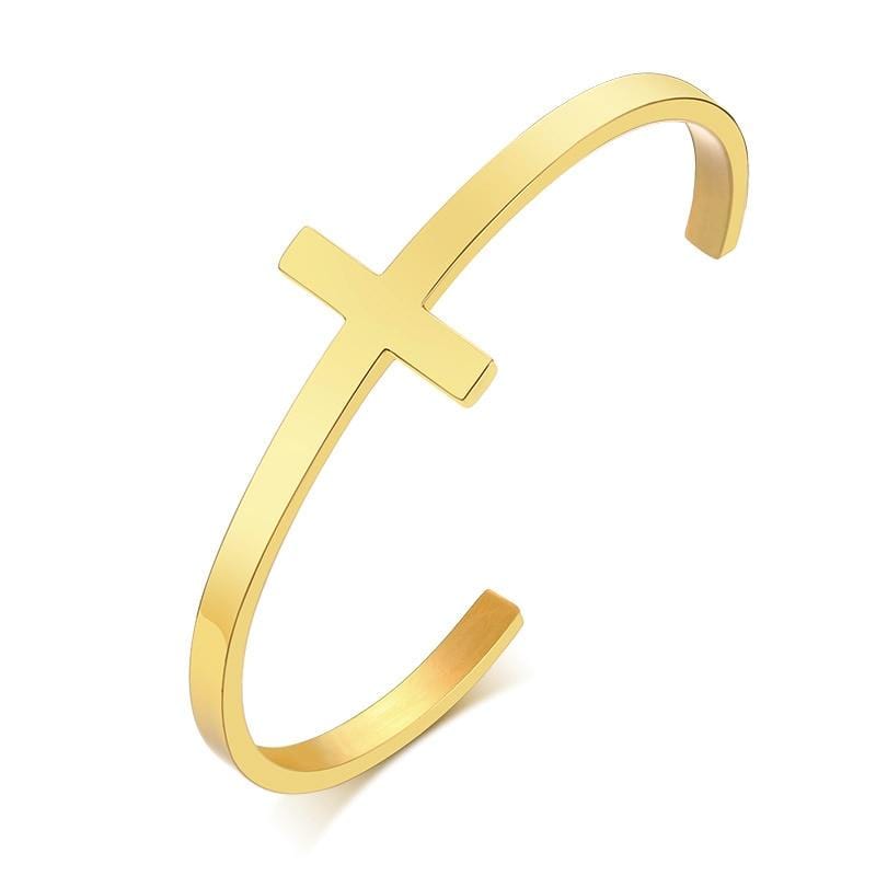 cross cuff bracelet golden