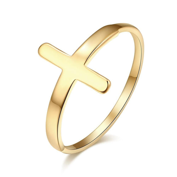cross ring for girls gold