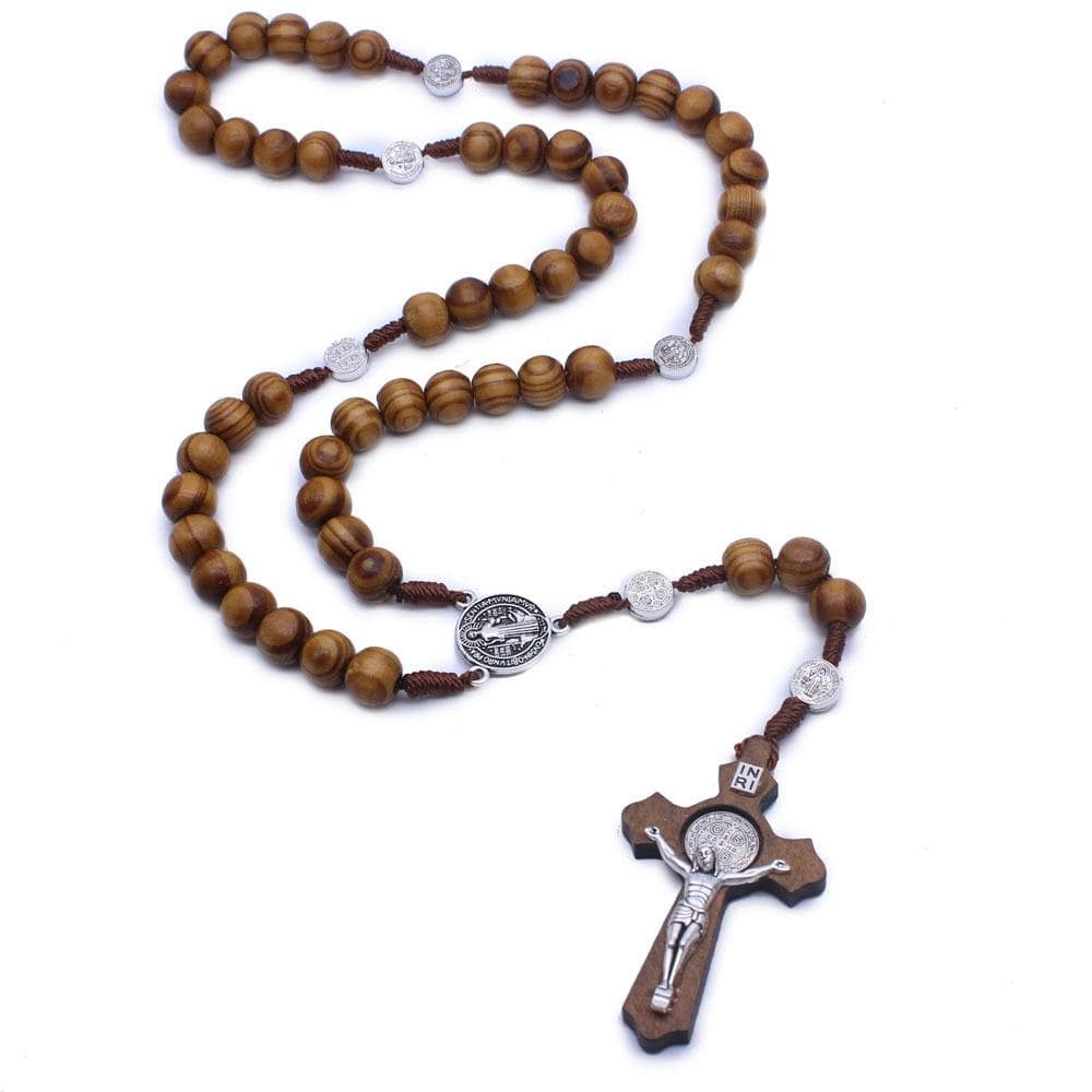 crucifix necklace wooden