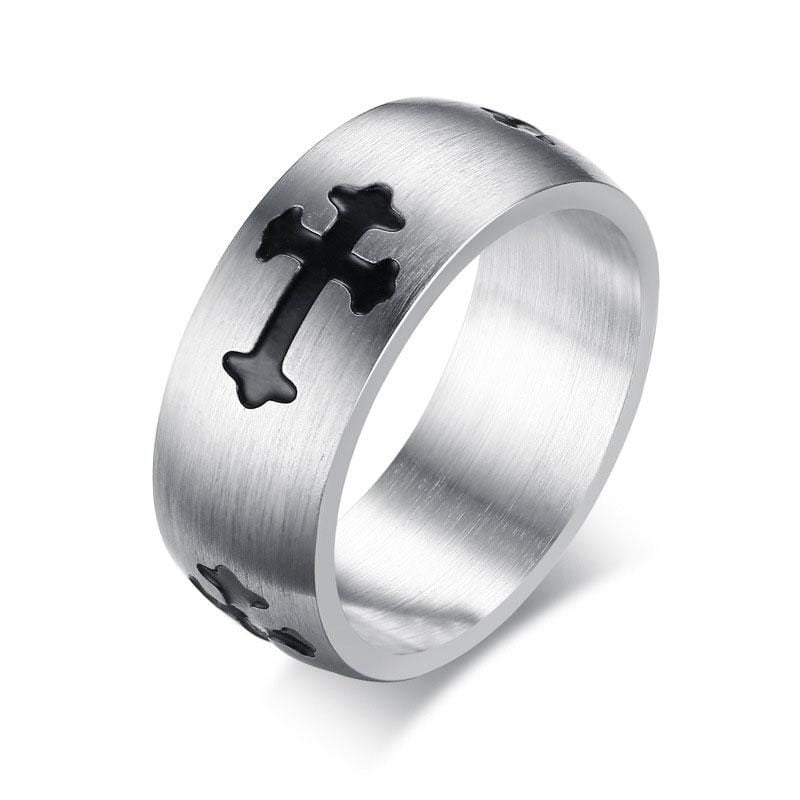 Men's Black Cross Ring | Lord's Guidance