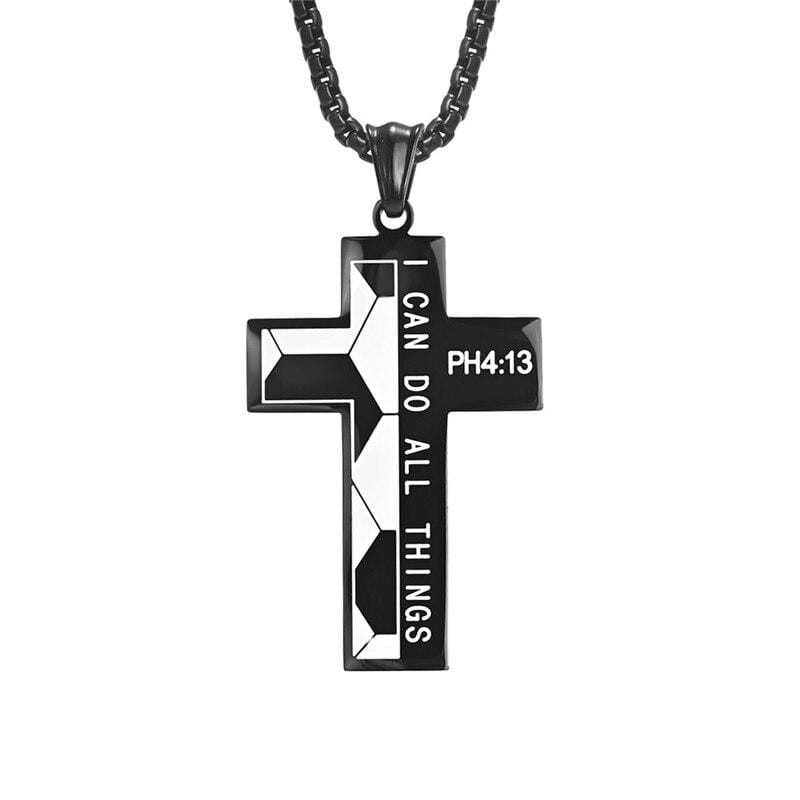 i can do all things necklace black
